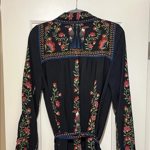 FARM RIO tie waist toucan dress with Floral Accents - Sz M EUC - Picture 7 of 11